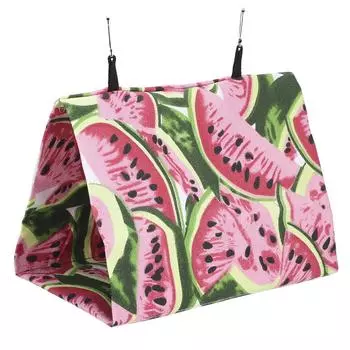 1PCS Spring Summer Canvas Pet Hammock Hanging Cave Bed for Parrots and Other BirdsWatermelon L