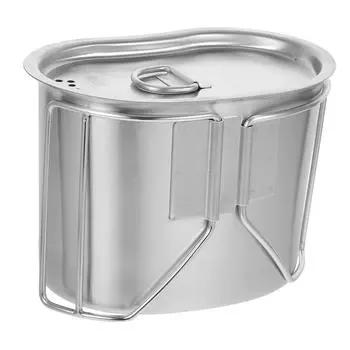 1pcs Stainless Steel Camping Pot Outdoor Food Container For Hiking Easy To Clean Suitable For Camping Picnic Backpacking Travel One Size