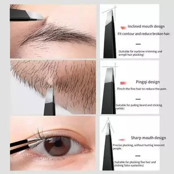 1Pcs Stainless steel eyebrow clip for men and women, high-precision tweezers, high-precision cell clip, acne clip