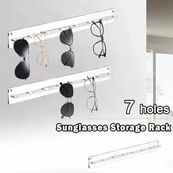 1Pcs Sunglasses Storage Rack Wall Mounted Glasses Rack 7 holes Acrylic Hooks for Glasses Organizer Home Door Hook Glasses Hanger