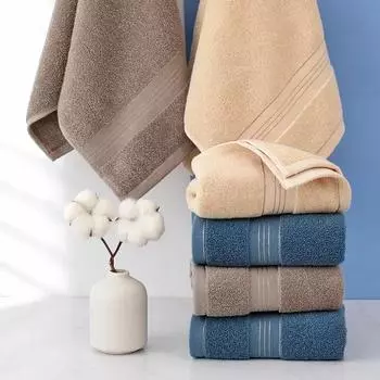 1pcs Towel Towels Thickened Absorbent Sauna Spa Pure Cotton Quick Absorbing Soft Drying Bath Bathrobe Home Textile Garden Beach 34x74cm бежевый
