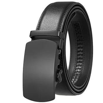 1Pcs Two-Layer Cowhide Belt, Fashionable Business Automatic Buckle Belt Ly35-1064-1 110-130CM