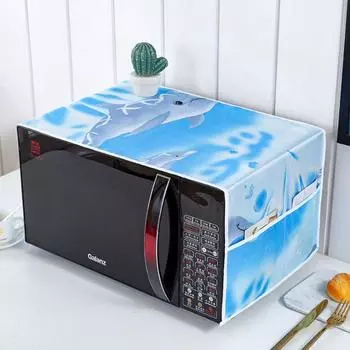 1Pcs Waterproof Microwave Dust Cover with Storage Pocket Top Dust Cloth Durable Oven Cover 08
