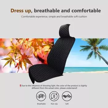 1set Car Seat Cover Rear Linen Cushion Non Slide Auto Accessories Universal Seat Protector Mat Pad For Four Seasons Seat Cushion чёрный