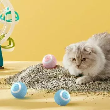 1Set Cat Interactive Ball Smart Cat Toys Indoor Automatic Rolling Magic Ball Electronic Interactive Cat Toy Cat Game Accessories розовый