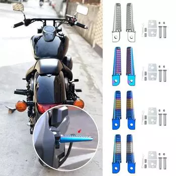 1set Motorcycle Foot Peg Aluminum Alloy Rear Foot Rider Rests Motorcycle Rear Footrests For Honda Phantom 150 CB190R For Yamaha серебряный