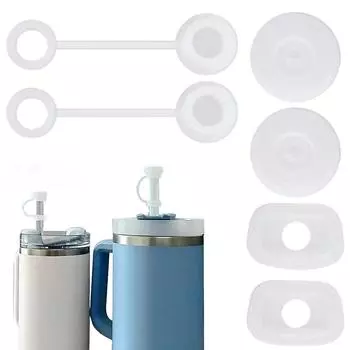 1Set Silicone Water Cup Accessories Straw Cap Cap Cup Lid Sealing Accessories Camping Accessories Bottle Holder Strap прозрачный