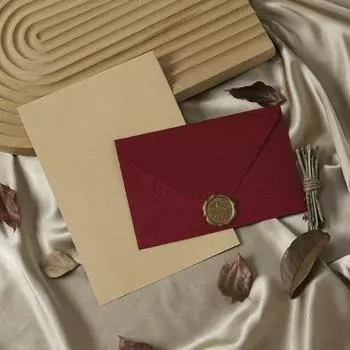 1set with Letter Envelopes Set with Paint Prints Blessing Thank Envelope Paper Postcard red-5 envelopes