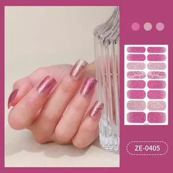 1Sheet Semi Cured Gel Nail Stickers Set French Nail Decals Waterproof Salon 3D Nails Polish Wraps Nail Art Stickers