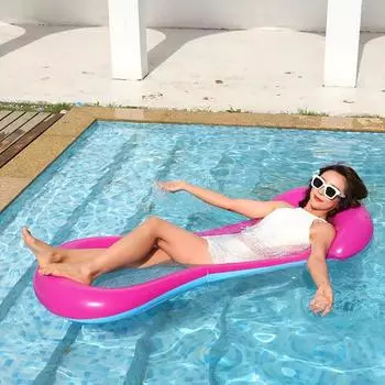 1шт плавающий плот на воде плавающий ряд надувной гамак складная спинка кресло-реклайнер плавающая кровать с сеткой 160x60см