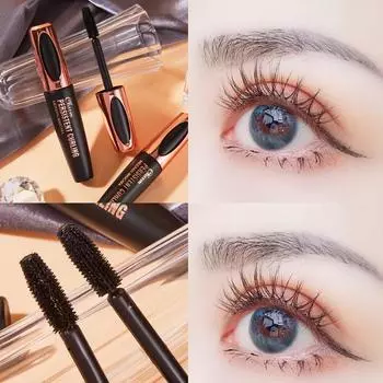 1шт водостойкая шелковая тушь для ресниц черная удлиняющая тушь чёрный