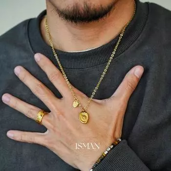 1sman Original Design Special Interest Light Luxury Fancy Multi-Circle Embossed Pendant Sweater Necklace Ornament Gifts for Boys Picture 161