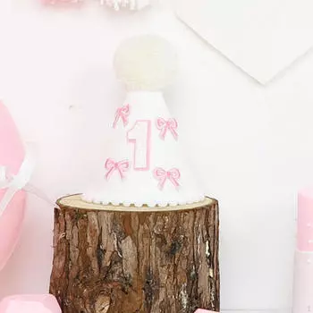 1ST Birthday Hat Cone Princess Bow Hat, Детская повязка на голову, Бохо-розовый First