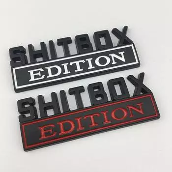 1X 3D ABS Эмблема SHITBOX EDITION Значок Наклейка на заднюю часть автомобиля Автомобильные декоративные аксессуары