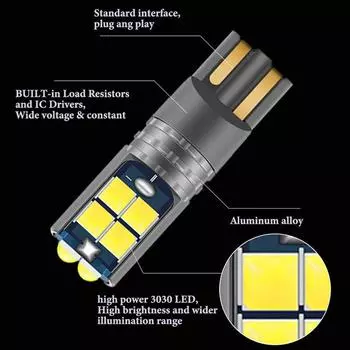 1x T10 W5W LED Canbus 12 В 24 В светодиодные лампы 10SMD 194 168 автомобильный салонный светильник для освещения номерного знака, плафон для чтения, габаритный свет T10
