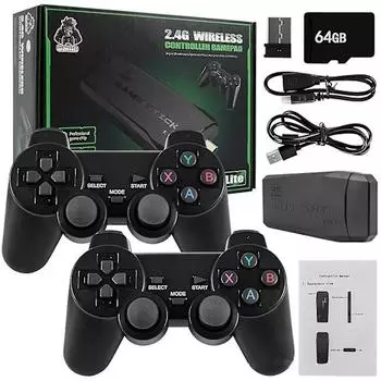 20000+ 4K HDMI TV Video Game Stick Ретро игровая консоль с 2 беспроводными контроллерами 64G