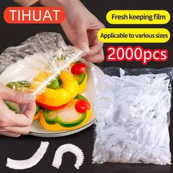 2000/1000/500/100/50/20/10 шт. Многоразовые прочные крышки для хранения пищевых продуктов для мисок, эластичные крышки для тарелок, вакуумные пакеты для кухни, уплотнение для свежести 100pcs