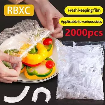 2000/1000/500/200/100/50 шт. многоразовые прочные крышки для хранения продуктов для мисок, эластичные крышки для тарелок, вакуумные пакеты для кухни, еда, свежая печать 100pcs
