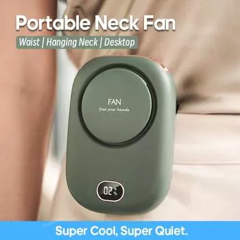 2000 мАч портативный мини-вентилятор для шеи с электроприводом Ventilador Bladeless Neckband Fan Air Cooler USB перезаряжаемые электрические вентиляторы