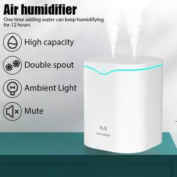 2000ML Winter Air Humidifier Double Spray Port Essential Oil Aromatherapy Humificador Cool Mist Maker Fogger Purify Home Office