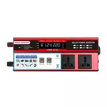 2000W Multi-socket Car Power Inverter with 4 USB Ports for Fast Charging 12V to 220V Converter