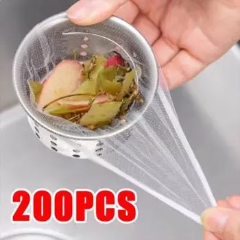 200/100/50 шт. одноразовые сетчатые мешки для фильтра для раковины, кухонный фильтр для раковины, сливное отверстие, антиблокировочный мешок для мусора, чистящие сетчатые фильтры