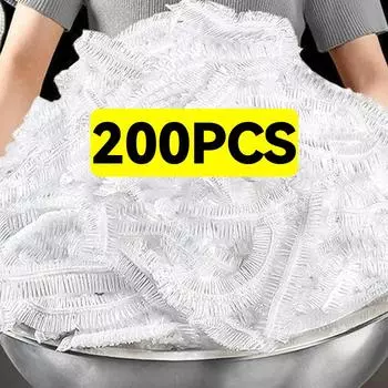 200/10 шт одноразовые пищевые покрытия пластиковая пленка фрукты пищевые покрытия пакеты эластичный пищевой мешок для хранения холодильник кухонный органайзер