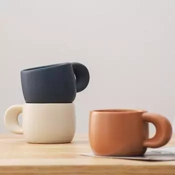 200/280ml Japanese Stoneware Ceramic Coffee Mug Breakfast Milk Oatmeal Cups Office Couple Water Mug Birthday Gift 280ML белый