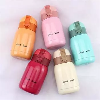 200/360ml Letter Thermos Cup Creative Couple Big Belly Insulation Cup Stainless Steel Portable Mini Cute Student Drinking Cup 200ml розовый