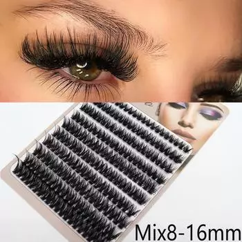 200 шт сегментированных ресниц для прививки накладных ресниц WH03-C-Mix8-16mm