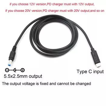 200 см/300 см USB C PD к 12 В 15 В 20 В 5,5x2,5 мм кабель питания для беспроводного маршрутизатора ноутбука динамика модема камеры видеонаблюдения 2M-15V