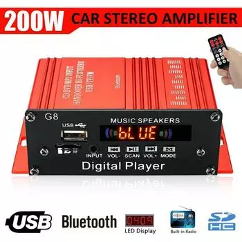 200 Вт 12 В USB Авто HIFI Аудио Стерео Усилитель Пульт Дистанционного Управления MP3 Декодер Автомобильный MP3 Декодер Плата Bluetooth Автомобильный Радио MP3 Усилитель