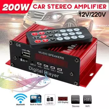 200 Вт 12 В USB Авто HIFI Аудио Стерео Усилитель Пульт Дистанционного Управления MP3 Декодер Автомобильный MP3 Декодер Плата Bluetooth Автомобильный Радио MP3 Усилитель