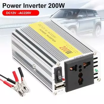 200 Вт автомобильный инверторный разъем с 5,5 А USB 12 В 220 В преобразователь напряжения с зажимом для аккумулятора Автомобильные аксессуары Универсальное автомобильное зарядное устройство Адаптер питания NC12 200W