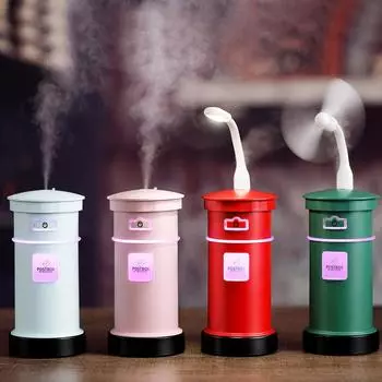 200ml 3 in 1 Air Humidifier with USB Fan Led Night Light Ultrasonic Essential Oil Diffuser for Home Office Car Aroma Diffuser красный