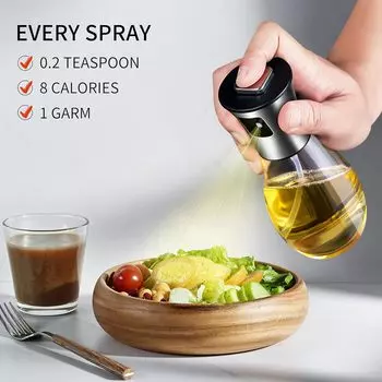 200ml Glass Oil Sprayer for Cooking Olive Oil Spray Bottle Oil Dispenser Jar for Salad Frying BBQ Air Fryers Kitchen Baking