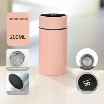 200ml Portable Intelligent Temperature Measuring Display Thermos Water Bottles 304 Food-grade Stainless Sealing Leak-proof Cups 200ml