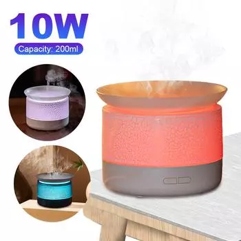 200ml Volcano Air Humidifier USB Essential Oil Diffuser with Light Compact Aroma Diffuser Aromatherapy Diffuser for Home Decor чёрный