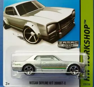 2014 Hot Wheels Hw Workshop Nissan Skyline Zamac in a - H/T 2000GT-X - [Ships Box!]