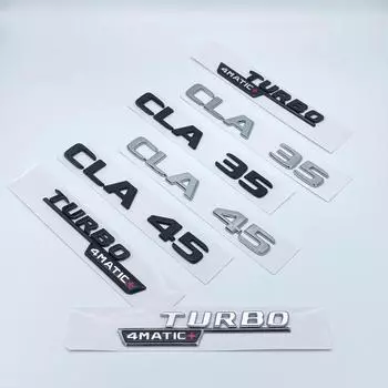 2017 черные, серебряные буквы CLA35 CLA45 Turbo 4matic + эмблема для Mercedes Benz AMG, багажник автомобиля, задний багажник C118 W117, логотип A M G 1pcs серебряный