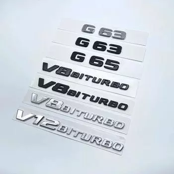 2017 плоские буквы G63 G65 V8 Biturbo V12 эмблема Biturbo для Mercedes Benz AMG W463, боковое крыло автомобиля, табличка на багажник, наклейка с логотипом