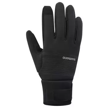 Модель 2021 года Велосипедные перчатки SHIMANO Ветрозащитные Термоперчатки ЧЕРНЫЕ Предполагаемый обхват руки размер L 22,9 см ~ 24,8 см чёрный