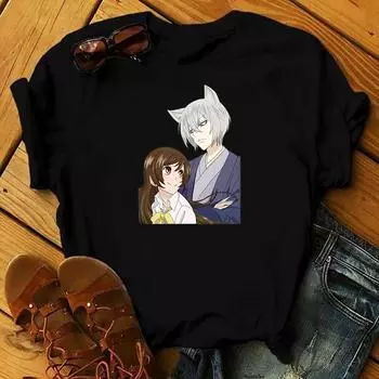 2021 японское аниме Томоэ и Нанами футболка с рисунком женские футболки Kawaii Fox летняя повседневная футболка с принтом манги L