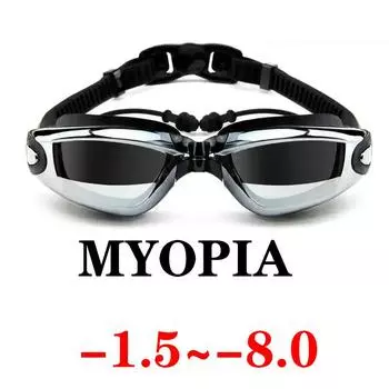 2021 взрослые очки для плавания при близорукости, затычки для ушей, профессиональные очки для бассейна, противотуманные очки для мужчин и женщин, оптические водонепроницаемые очки, оптовая продажа