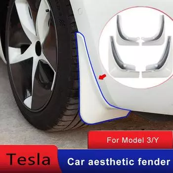 2022 Модель 3 Y Брызговики Для Tesla Model 3/Y Аксессуары Брызговики Брызговики Fender Матовый Черный Углеродное Волокно ABS Model 3 matte black