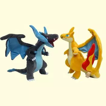 2023 3D Charizard-Mega XY плюшевые игрушки PKM хлопковая плюшевая игрушка чёрный