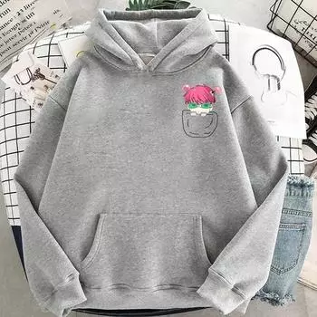2023 Аниме De Rampzalige Leven Van Saiki K Kusuo Saiki толстовки унисекс Vrouwen Kawaii Unisexga Pocket Jongens Harajuku Fashion Casua L