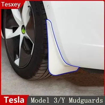 2023 Крылья для Tesla Model Y/3 2022-2017 Брызговики Fender Матовые брызговики из АБС-пластика Крыло автомобиля Белое углеродное волокно 3 Matte Black
