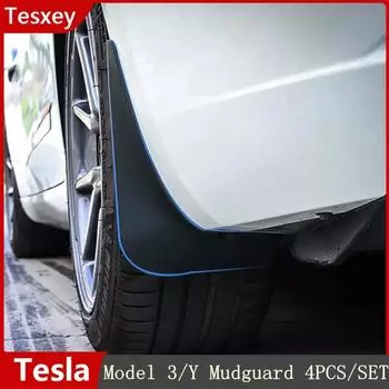 2023 Крылья для Tesla Model Y/3 2022-2017 Брызговики Fender Матовые брызговики из АБС-пластика Крыло автомобиля Белое углеродное волокно 3 Matte Black