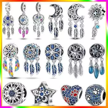 2023 New in Colorful Dream Catcher Charm Beads Fit Original Bracelet For Women DIY Jewelry Luxury Pendant Bead Gift Hot